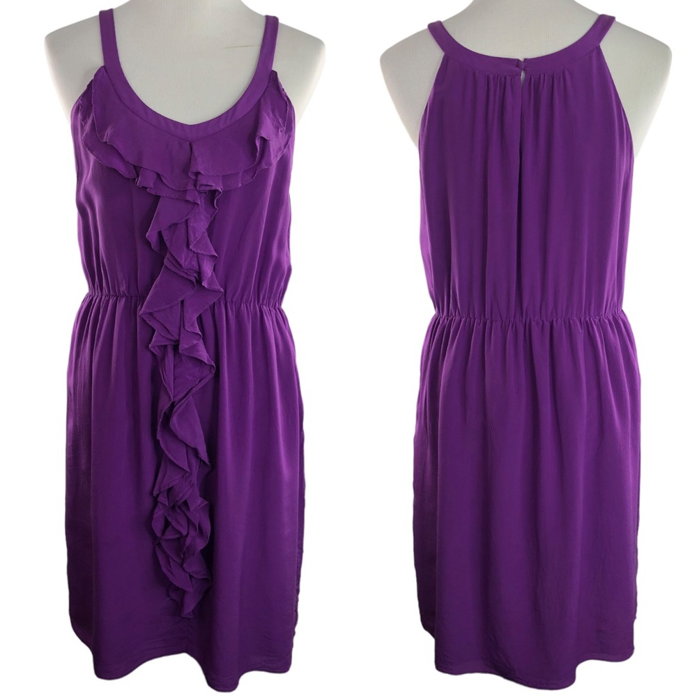 Suzi Chin for Maggie Boutique Ruffle Front Silk Dress